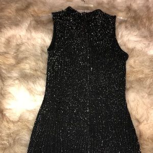 Sparkly black midi dress